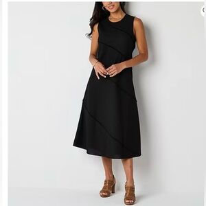 Black Sleeveless Midi Dress